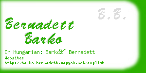 bernadett barko business card